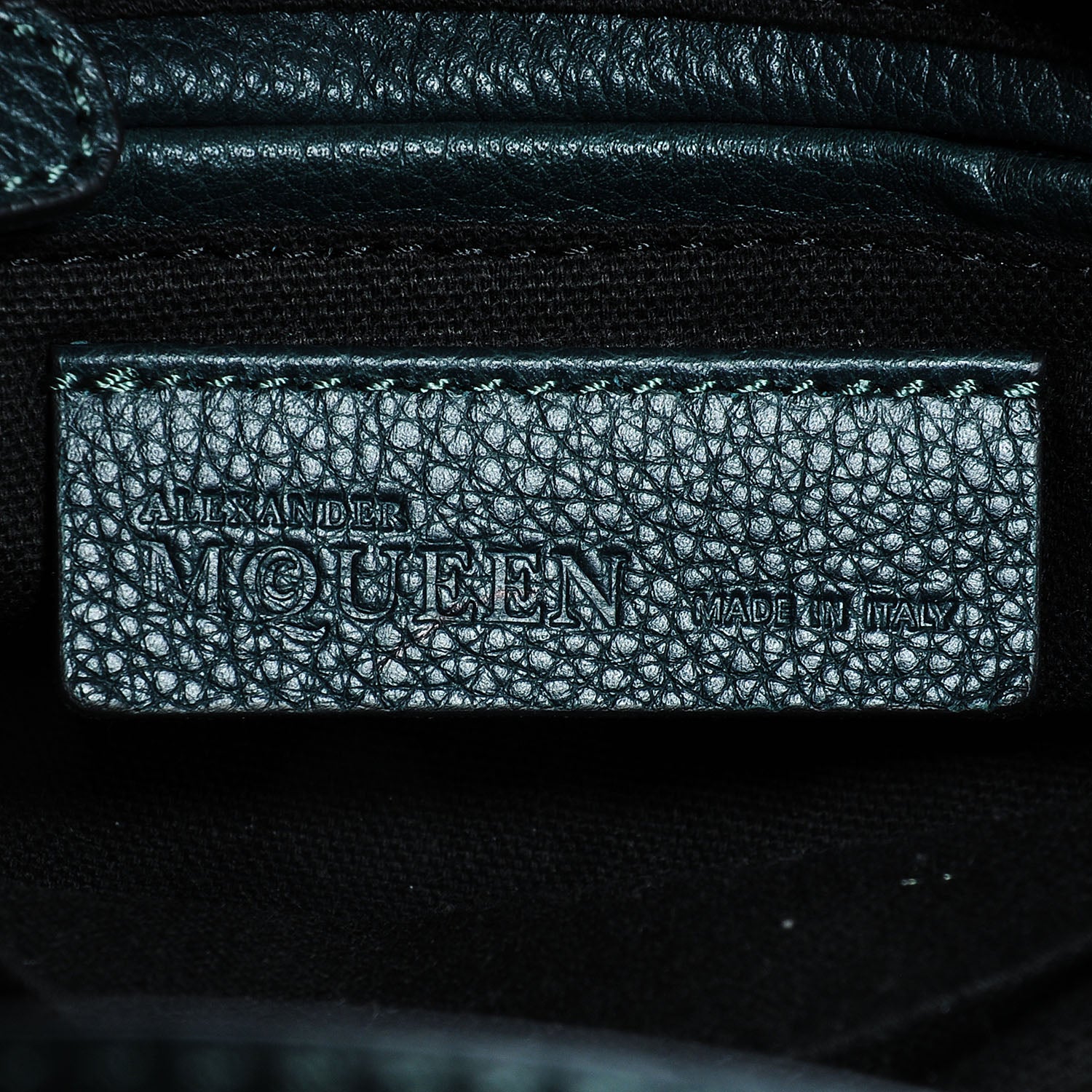 Alexander McQueen Pebbled Leather Mini Padlock Dark Green Bottle 6 of 9