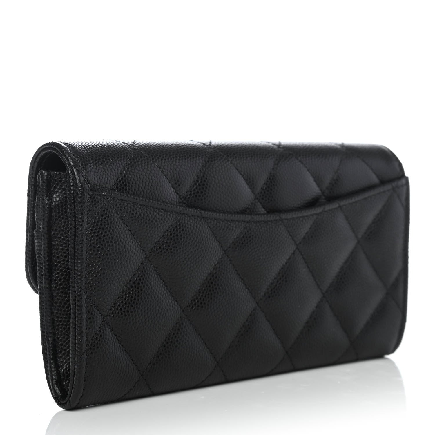 Chanel Caviar Quilted Medium Gusset Flap Wallet Black 2 of 4