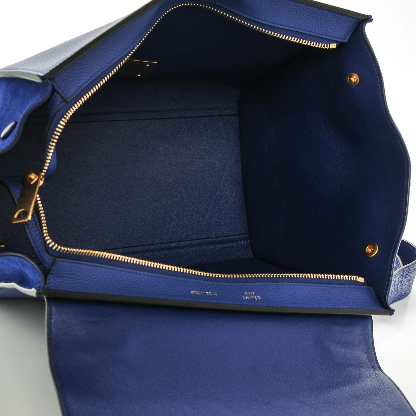 Drummed Calfskin Suede Small Trapeze Indigo