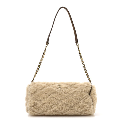 Saint Laurent Shearling Monogram Mini Sade Tube Bag Natural 1 of 11