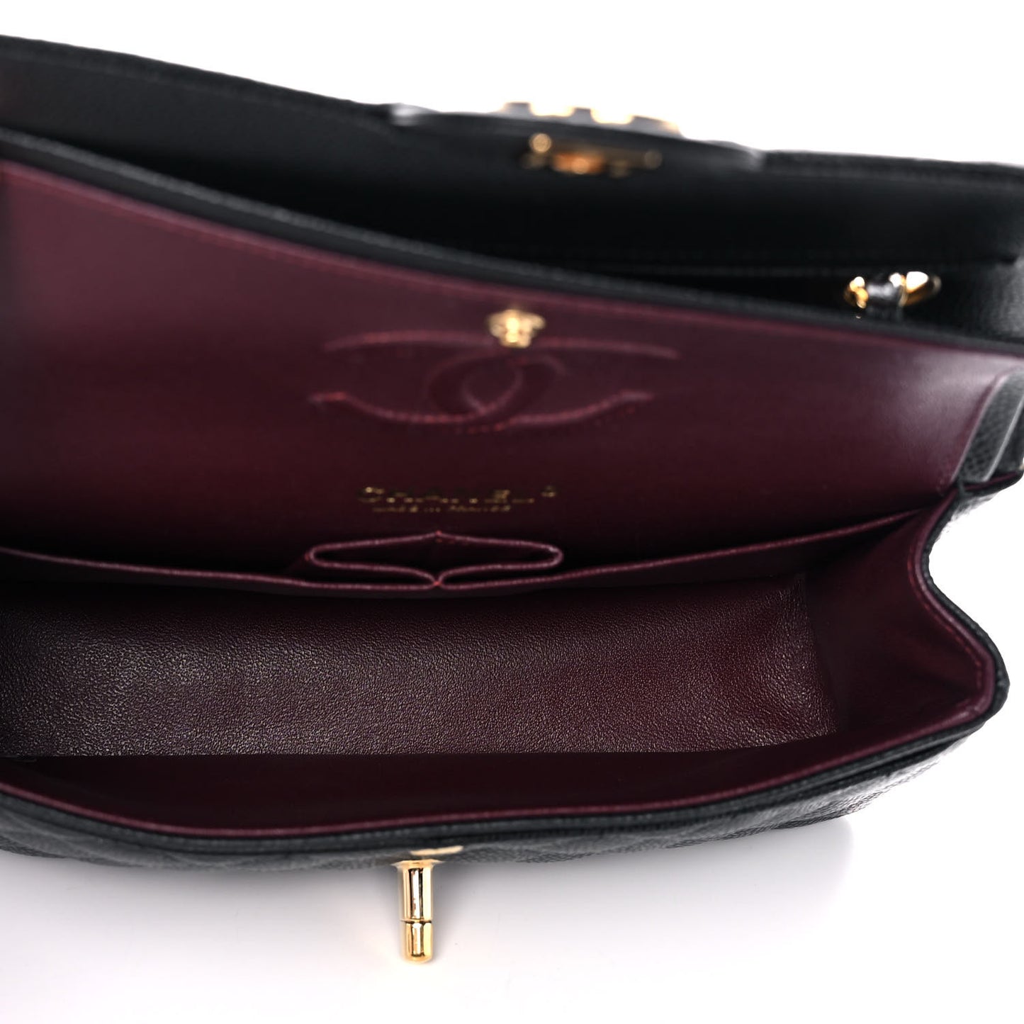 Caviar Quilted Small Double Flap Black