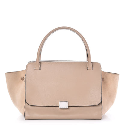 Celine Drummed Calfskin Suede Double Zip Trapeze Sand 1 of 6