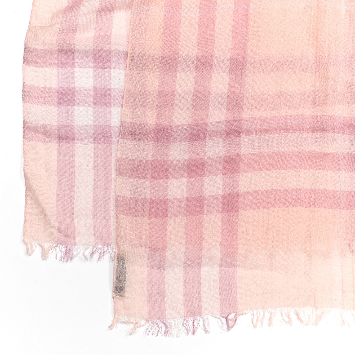 Burberry Silk Wool Gauze Giant Check Scarf Pink 3 of 5