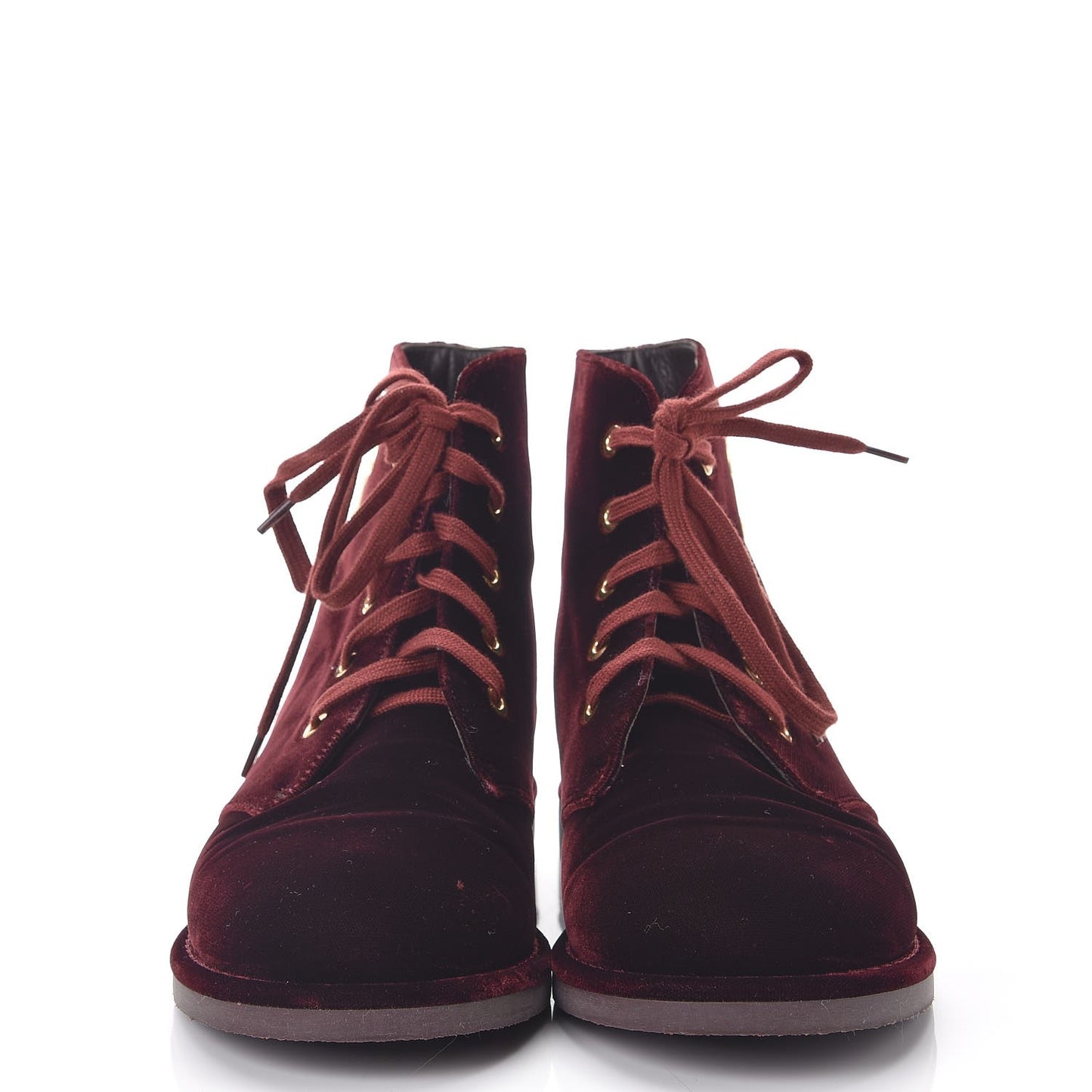 Velvet CC Lace Up Boots 39.5 Burgundy