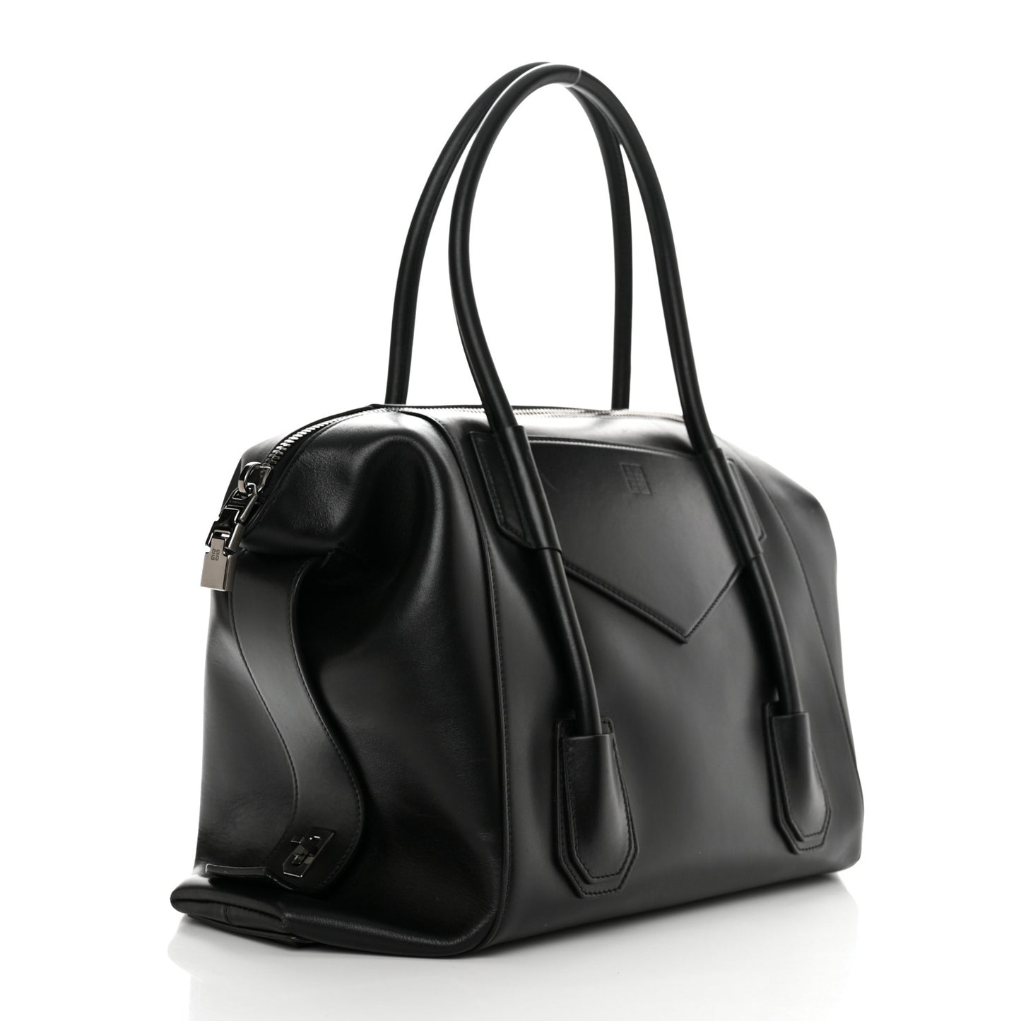 Smooth Calfskin Medium Antigona Lock Duffle Bag Black