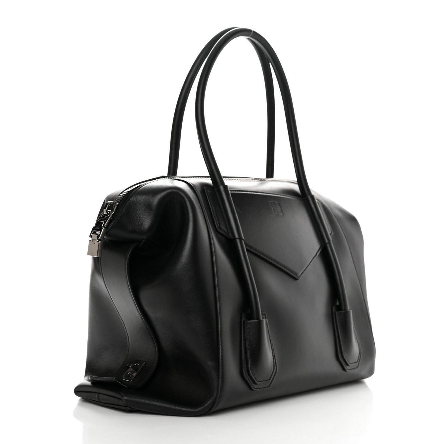 Givenchy Smooth Calfskin Medium Antigona Lock Duffle Bag Black 3 of 10