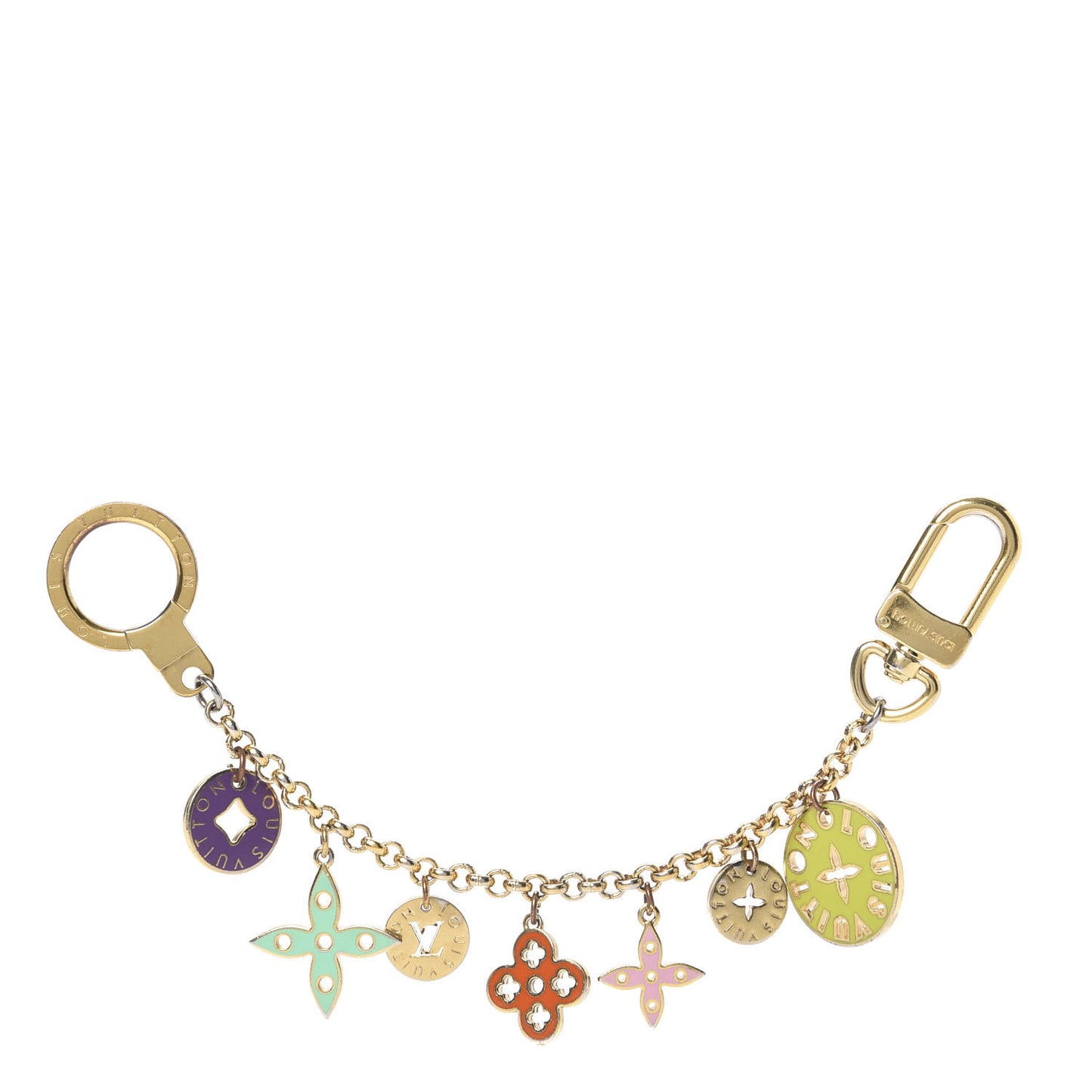 Enamel Looping Key Chain Bag Charm Multicolor