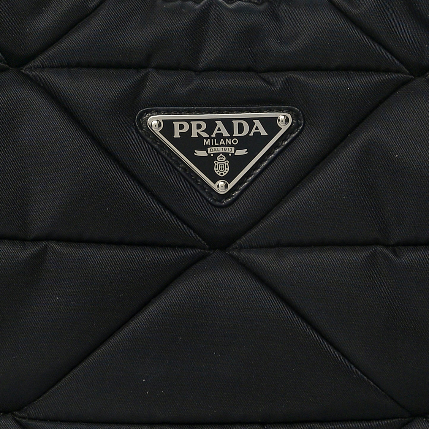 Re-Nylon Triangle Padded Patchwork Shoulder Bag Black