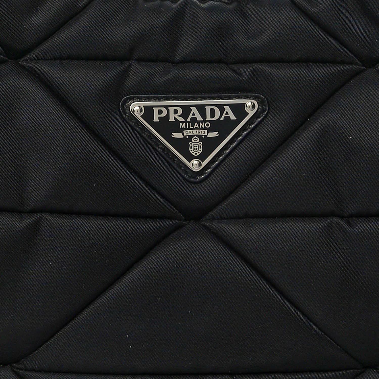 Prada Re-Nylon Triangle Padded Patchwork Shoulder Bag Black 8 of 10