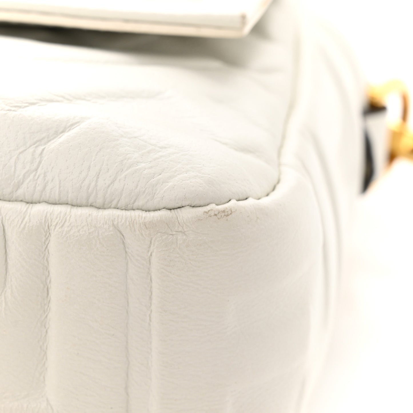 Nappa FF 1974 Embossed Baguette White