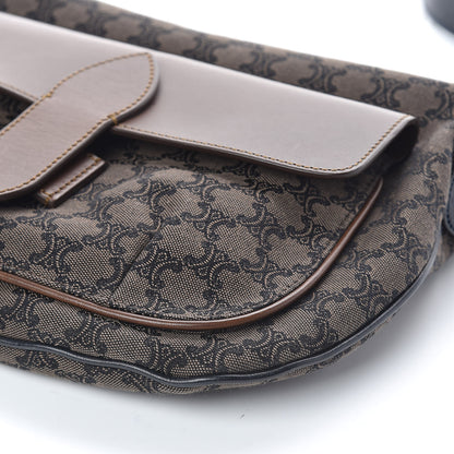 Celine Smooth Calfskin Canvas Triomphe Shoulder Bag Tobacco 9 of 9