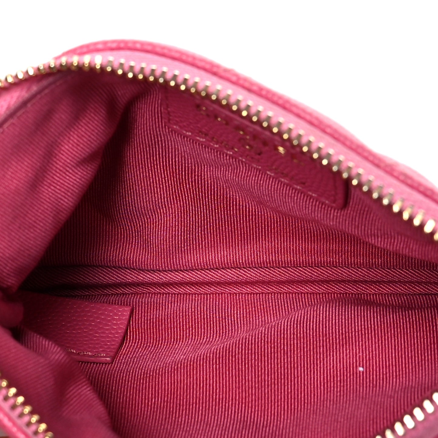 Caviar Quilted Small Cosmetic Case Pink