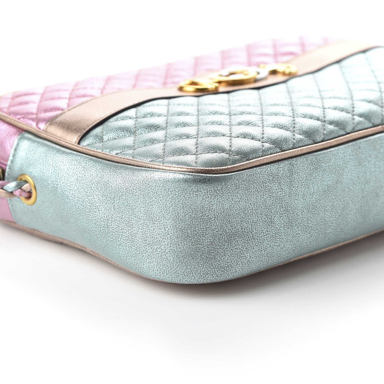 Gucci Laminated Nappa Trapuntata Small Zumi Shoulder Bag Rosa Lago Rame 9 of 11