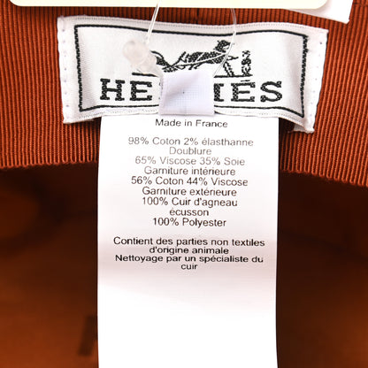 Hermes Double Linen Twill Casquette Cabourg Cliquetis Cap 56 Orange Meranti 9 of 9