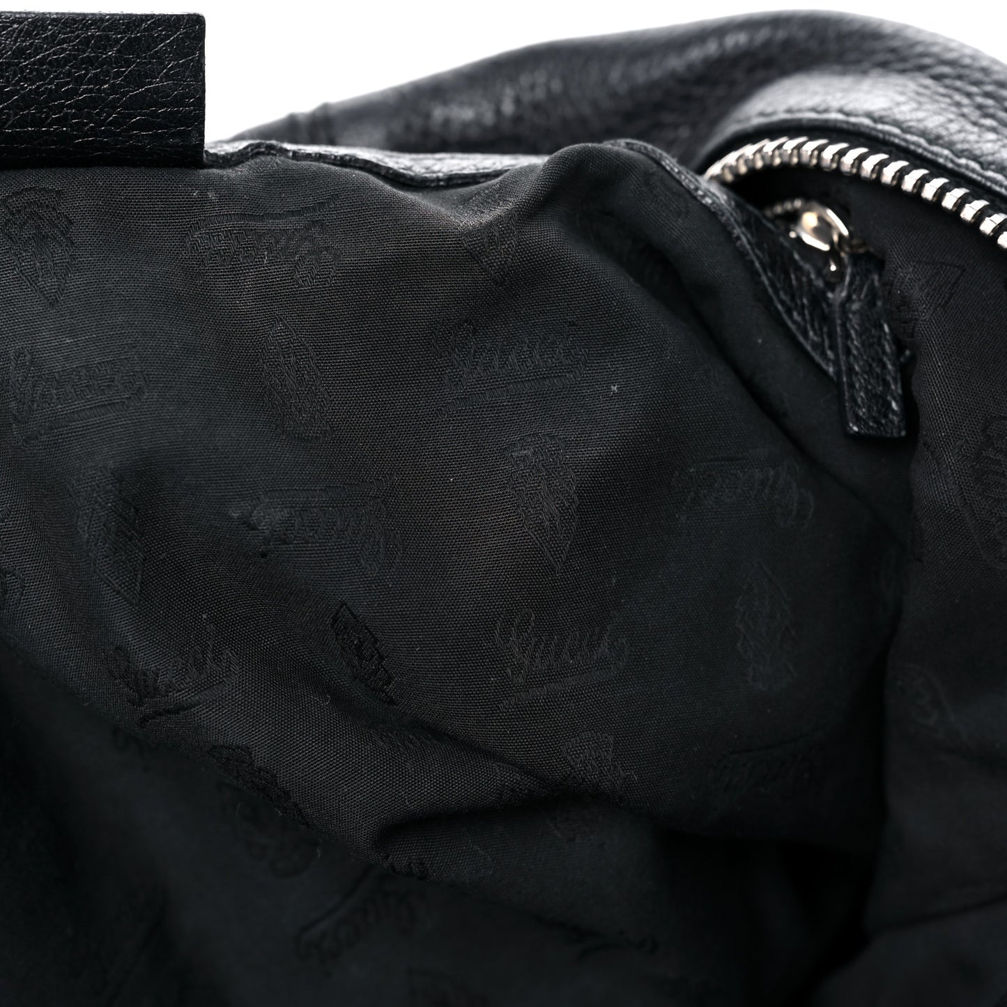 Pebbled Calfskin Medium Jungle Hobo Black