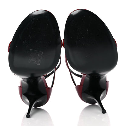 Saint Laurent Patent Calfskin Cassandra 100 Sandals 40 Red Laquer 5 of 9