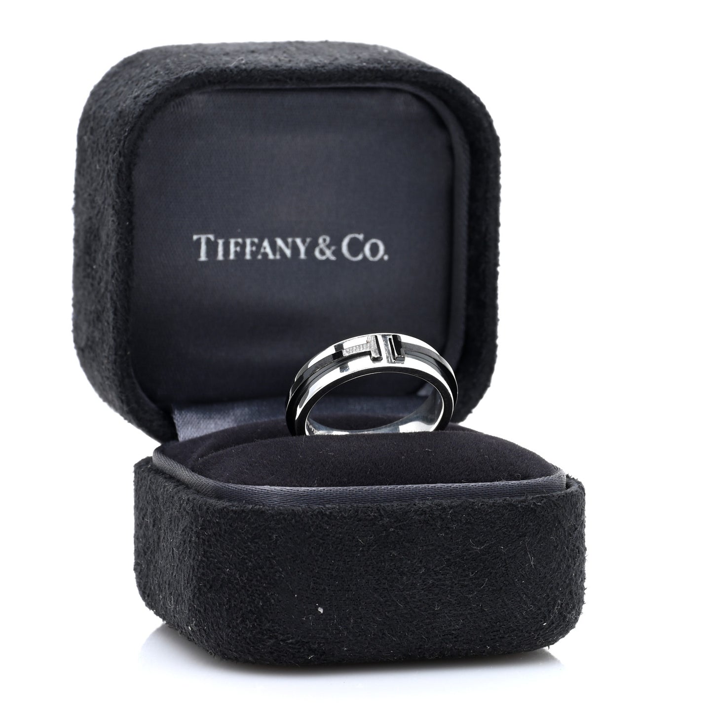 Sterling Silver Titanium T Two Ring 52 6