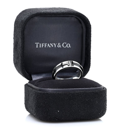 Tiffany Sterling Silver Titanium T Two Ring 52 6 5 of 5