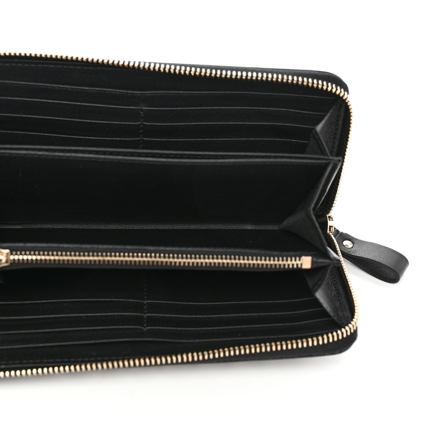 Vitello Rockstud Zip Around Wallet Black