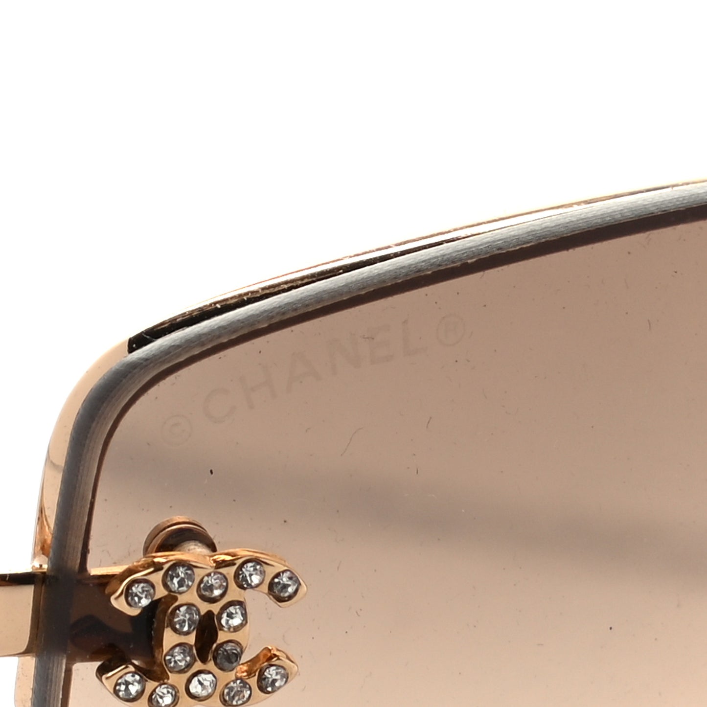 Crystal CC Logo Sunglasses 4093-B Gold