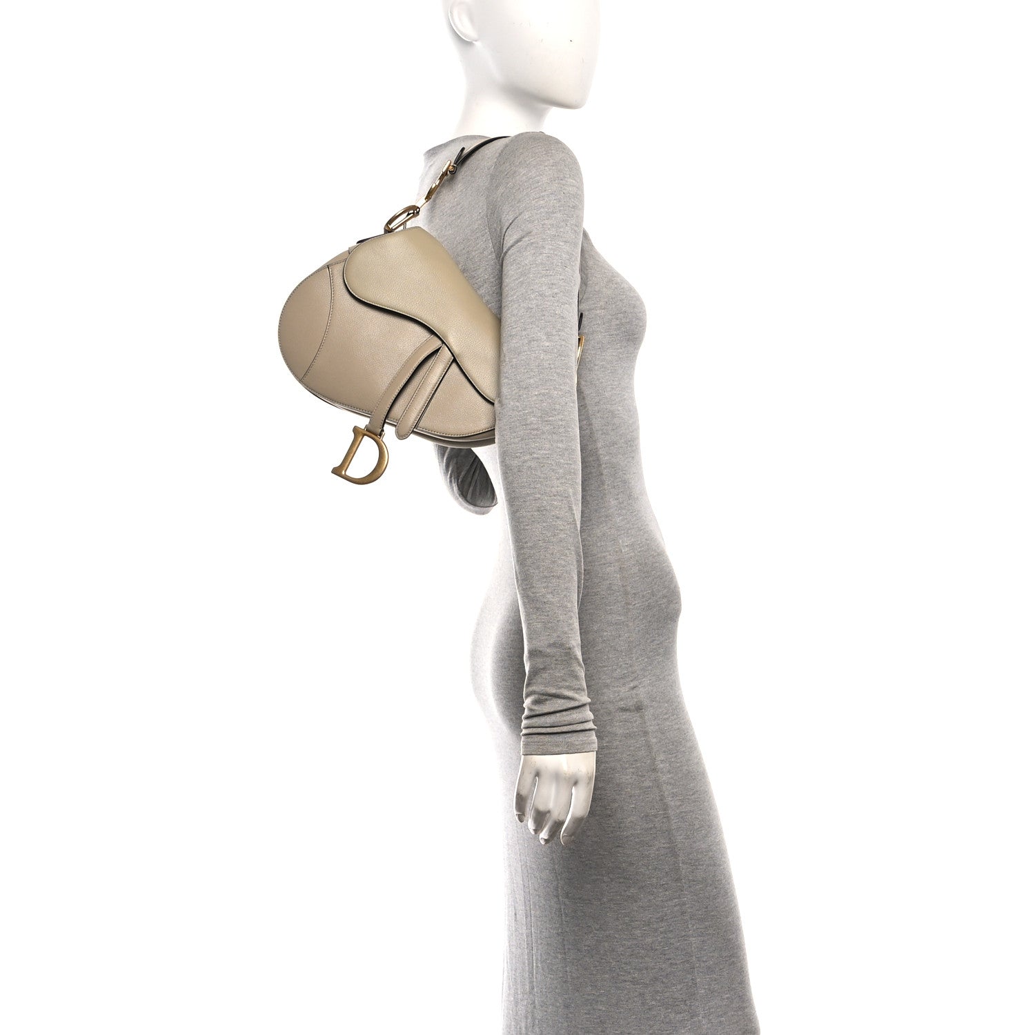 Christian Dior Grained Calfskin Saddle Bag Sable 2 of 11
