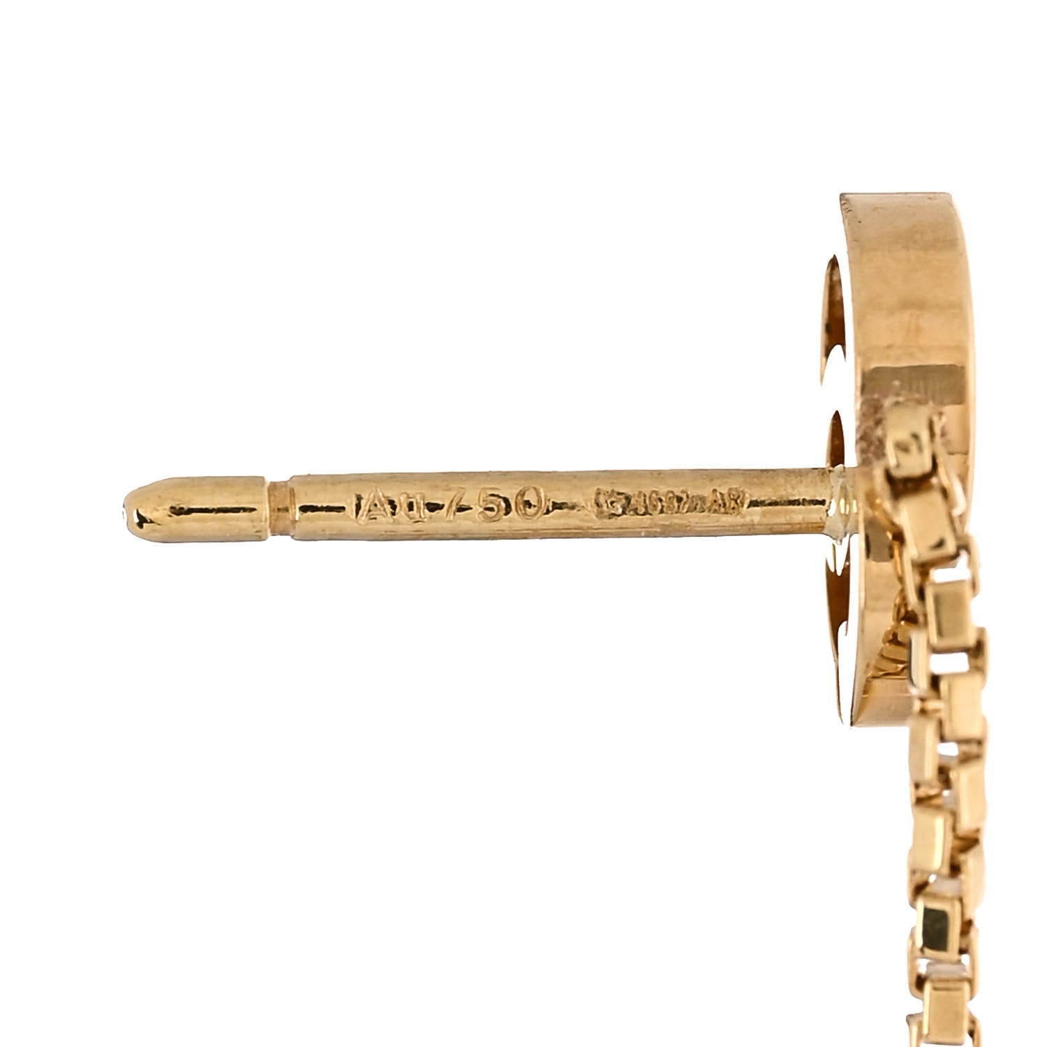 Gucci 18K Yellow Gold Running G Drop Chain Earrings 5 of 5