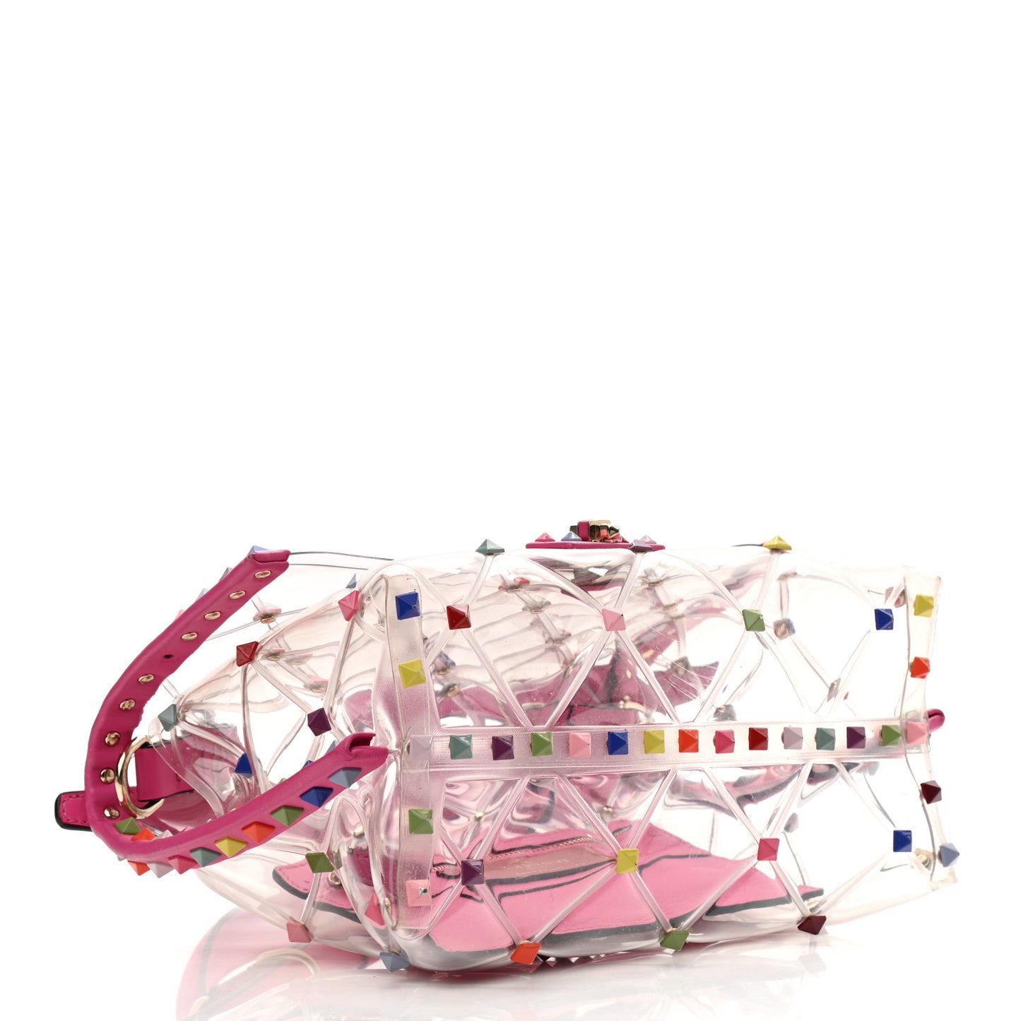 PVC Medium Candystud Top Handle Bag Multicolor