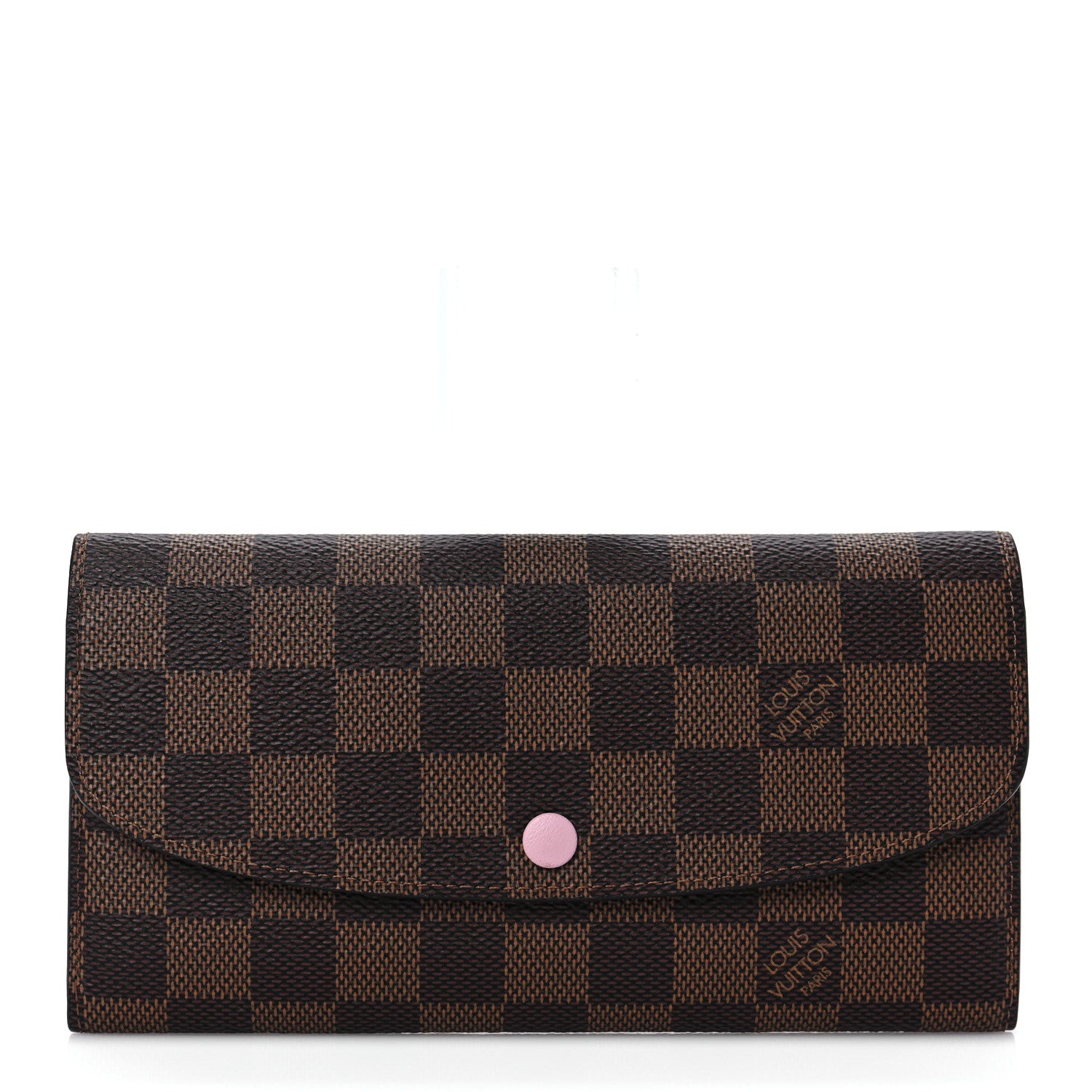 Louis Vuitton Damier Ebene Emilie Wallet Rose Ballerine 1 of 6