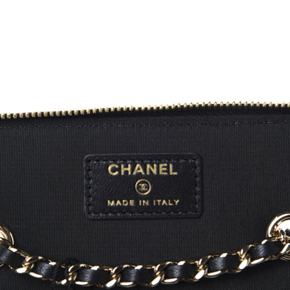 Chanel Raffia Jute Striped Small Vanity Case With Chain Black Beige 8 of 11