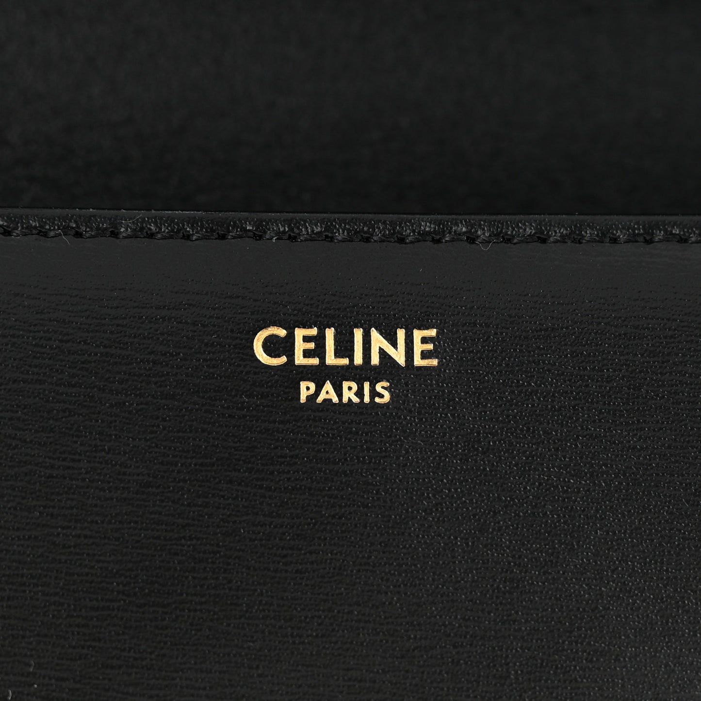 Shiny Calfskin Triomphe Chain Shoulder Bag Black