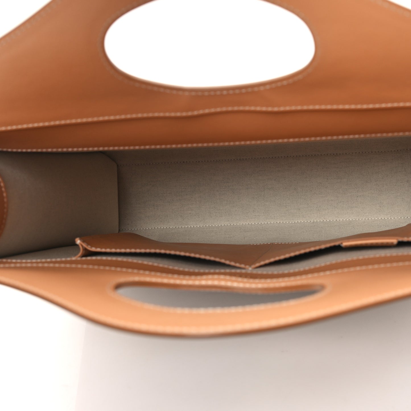 Canvas Smooth Calfskin Two Tone Medium Pocket Bag Soft Fawn Warm Sand