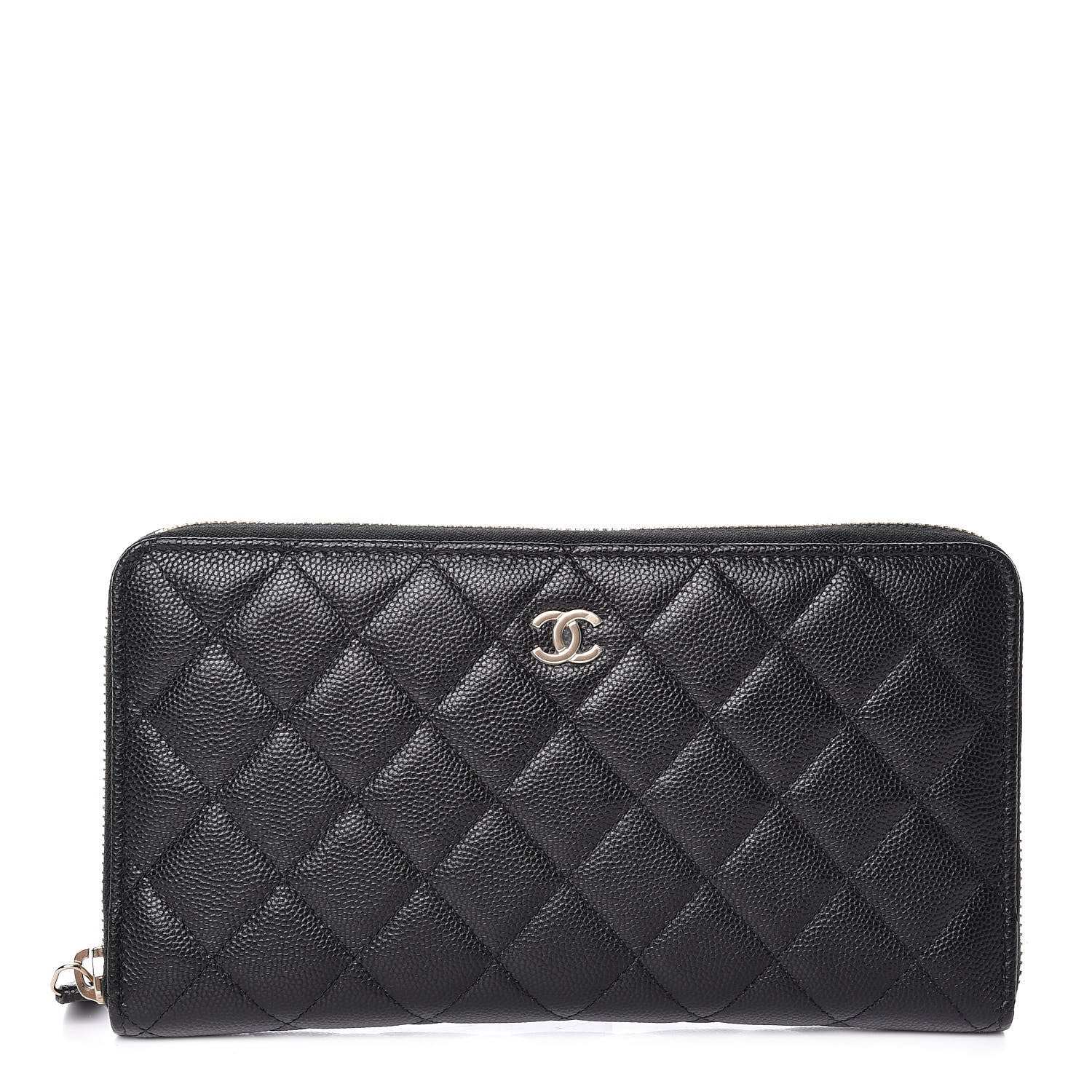 Chanel Caviar Quilted Large Zip Around Organizer Wallet Black 1 of 8