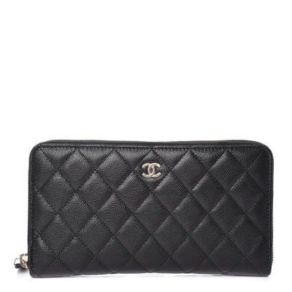 Chanel Caviar Quilted Large Zip Around Organizer Wallet Black 1 of 8