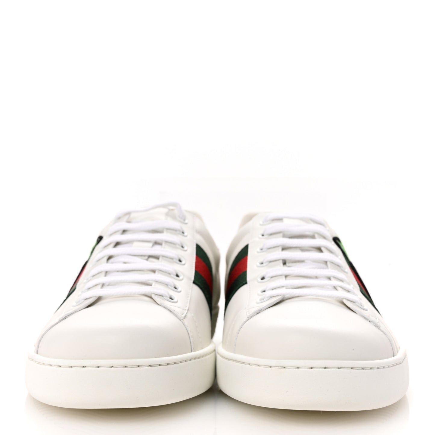Calfskin Web Cherry Embroidered Mens Ace Sneakers 10 White