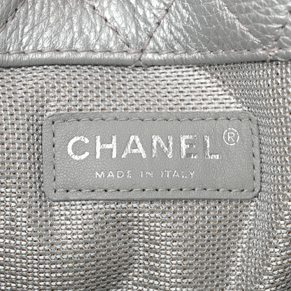Chanel Metallic Calfskin Quilted XXL Travel Flap Bag Silver 6 of 9