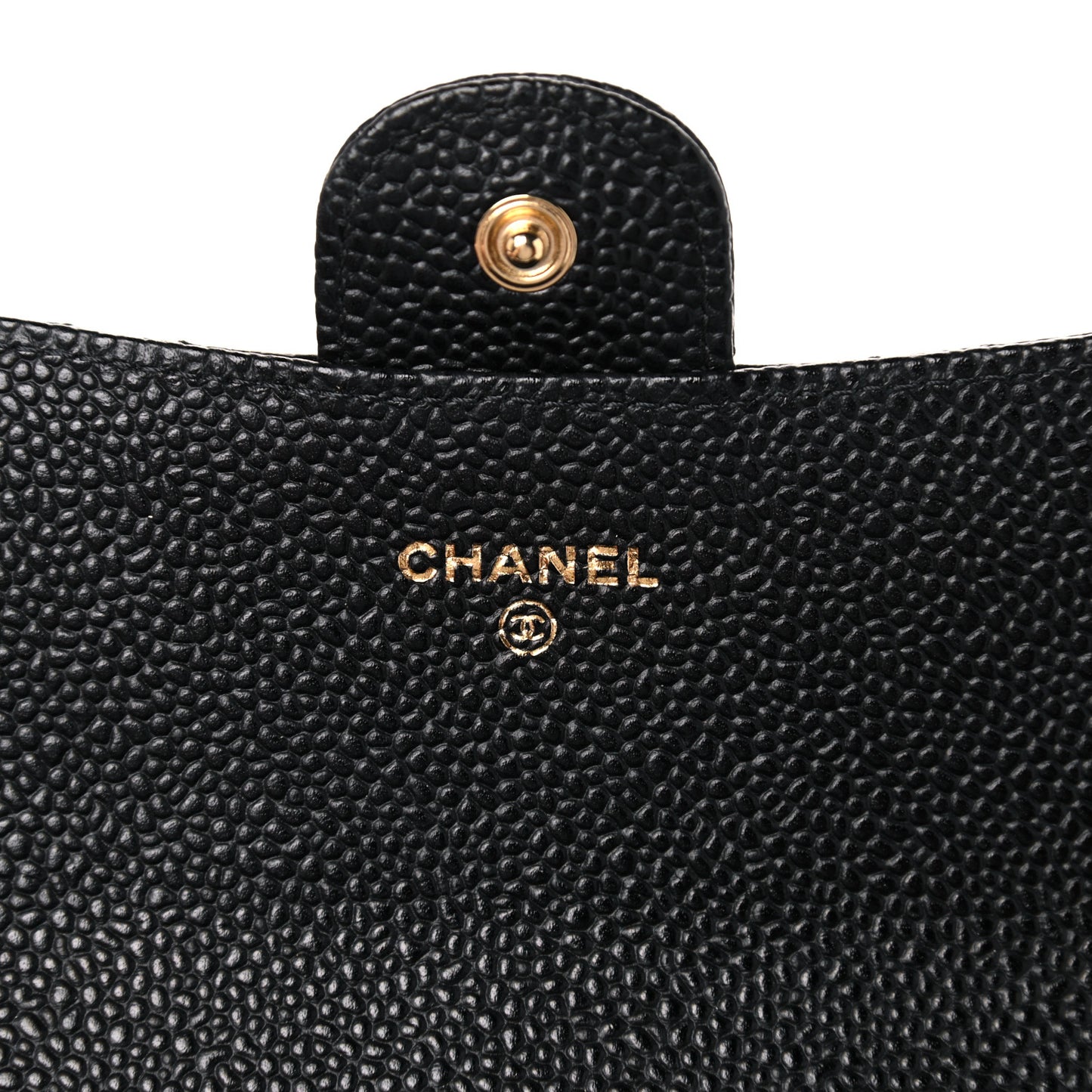 Caviar Quilted Large Gusset Flap Wallet Black