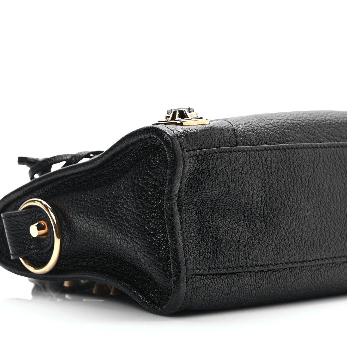 Chevre Gold Metallic Edge Hardware Mini City Black