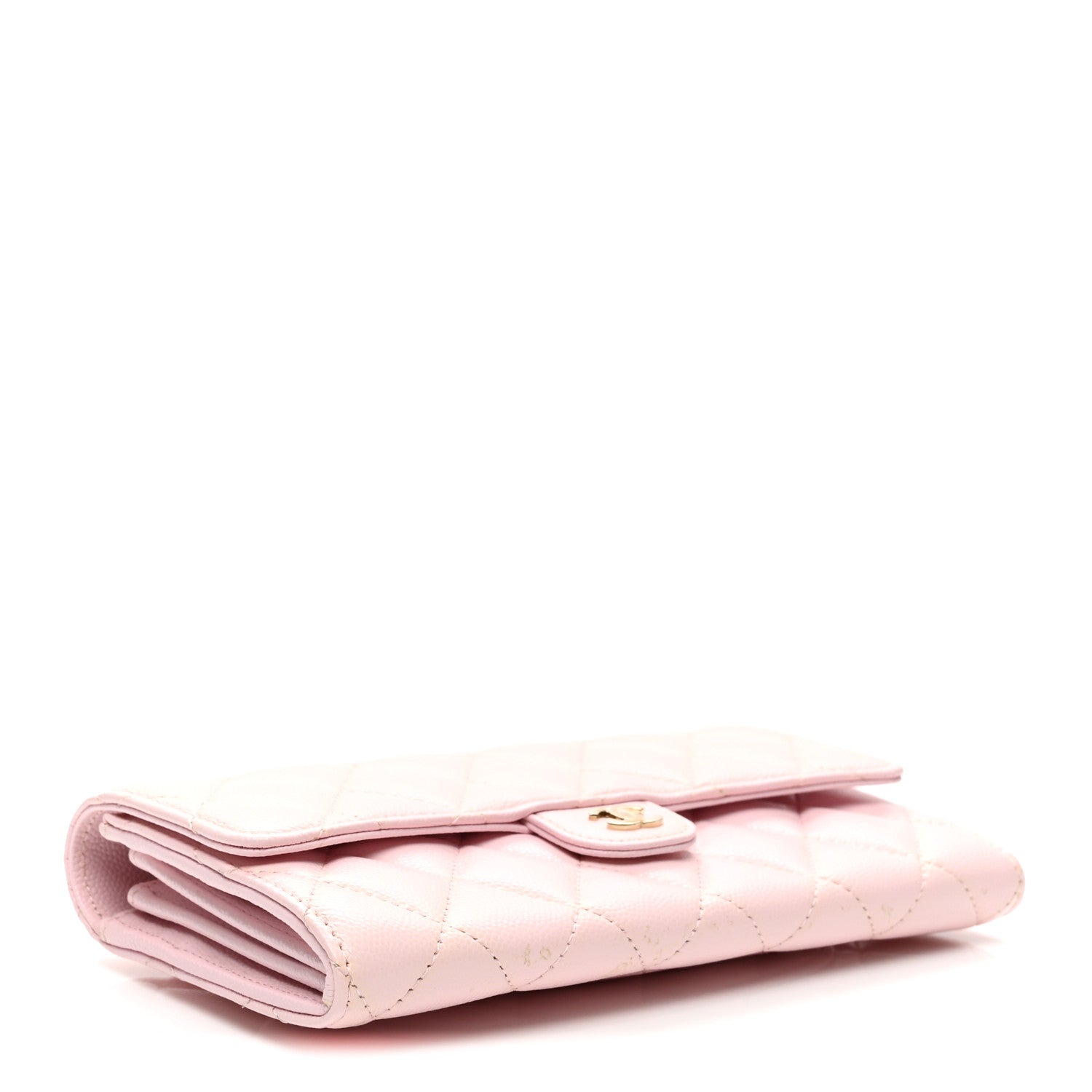 Chanel Caviar Quilted Large Gusset Flap Wallet Light Pink 4 of 8