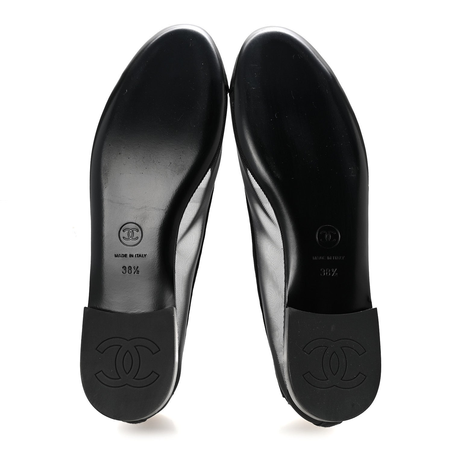 Chanel Mesh CC Ballerina Flats 38.5 Black 6 of 10