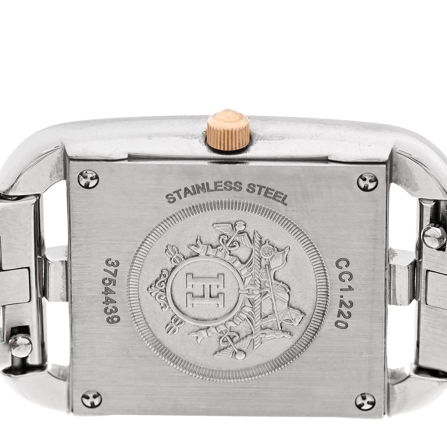 Hermes Stainless Steel 18K Yellow Gold 23mm Cape Cod Quartz Watch 4 of 5