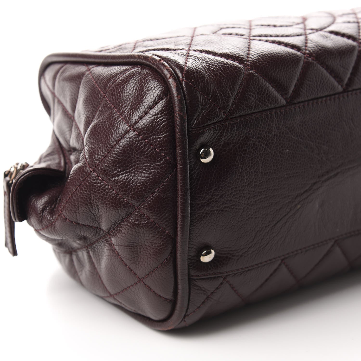 Chanel Caviar Quilted CC Timeless Bowler Burgundy 6 of 16