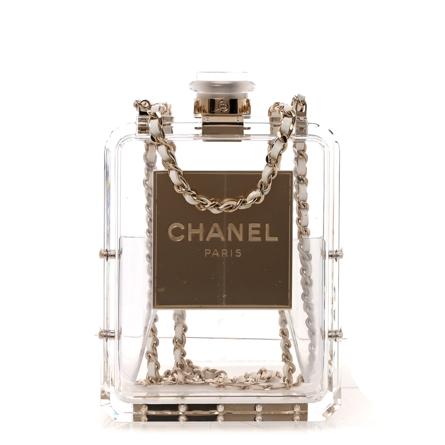 Transluscent Plexiglass Perfume Bottle Clutch