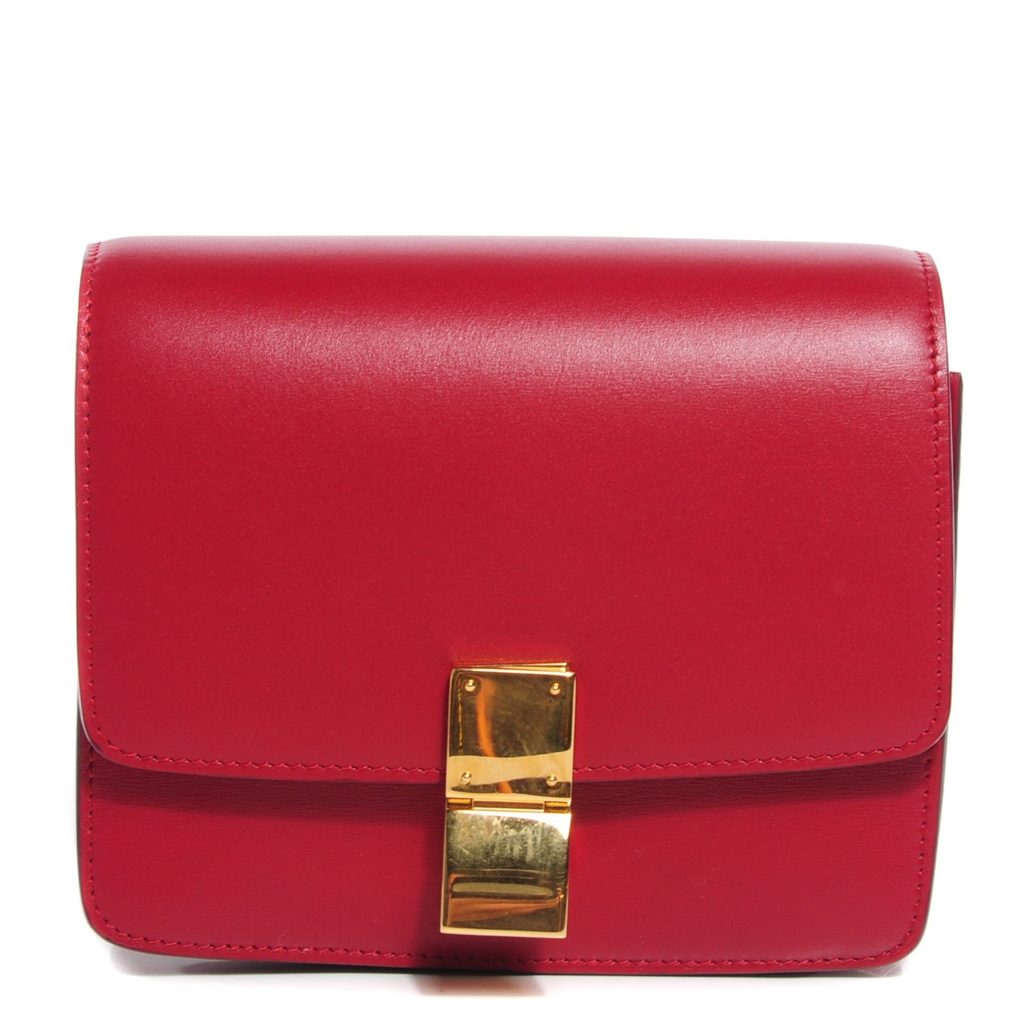 Smooth Calfskin Small Classic Box Flap Bag Red