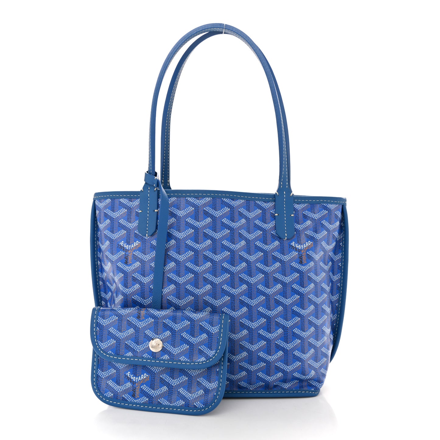 Goyardine Reversible Mini Anjou Sky Blue