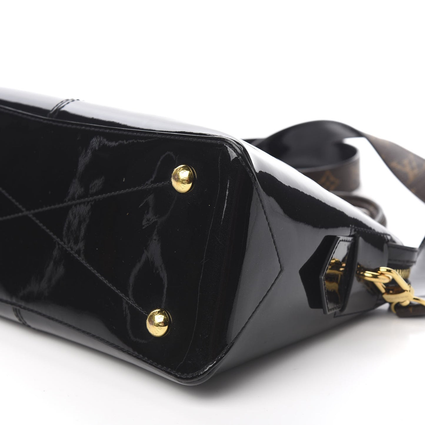 Patent Calfskin Miroir Tote Black