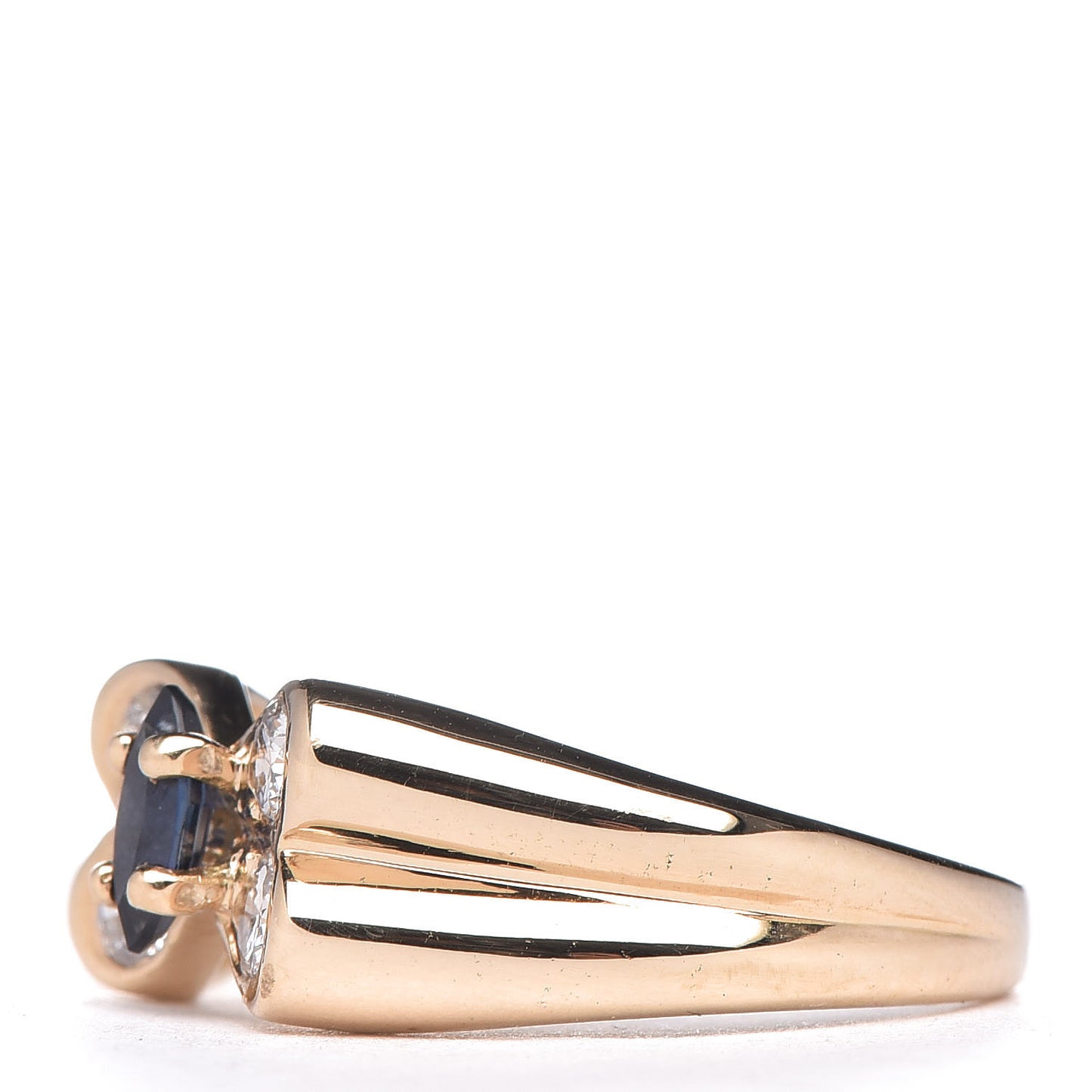 18K Yellow Gold Diamond Sapphire Butterfly Ring 52 6