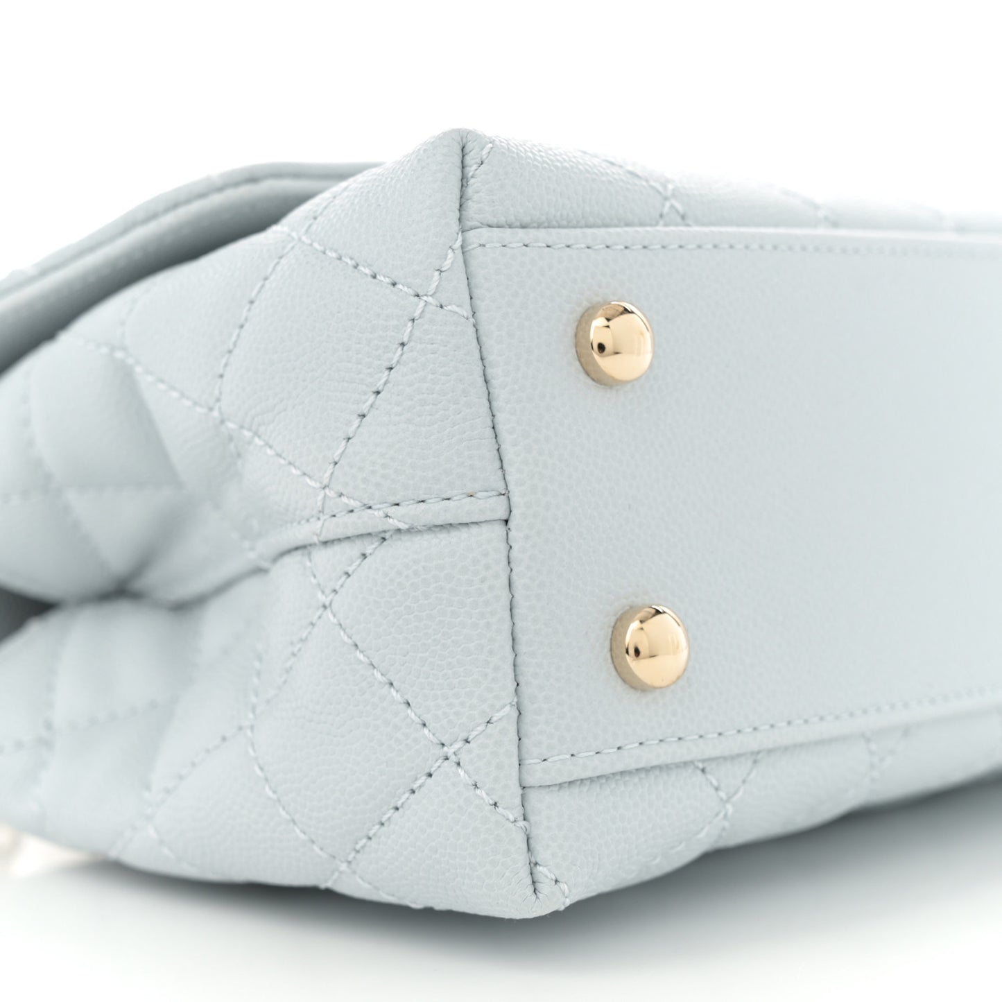 Caviar Quilted Mini Coco Handle Flap Light Blue