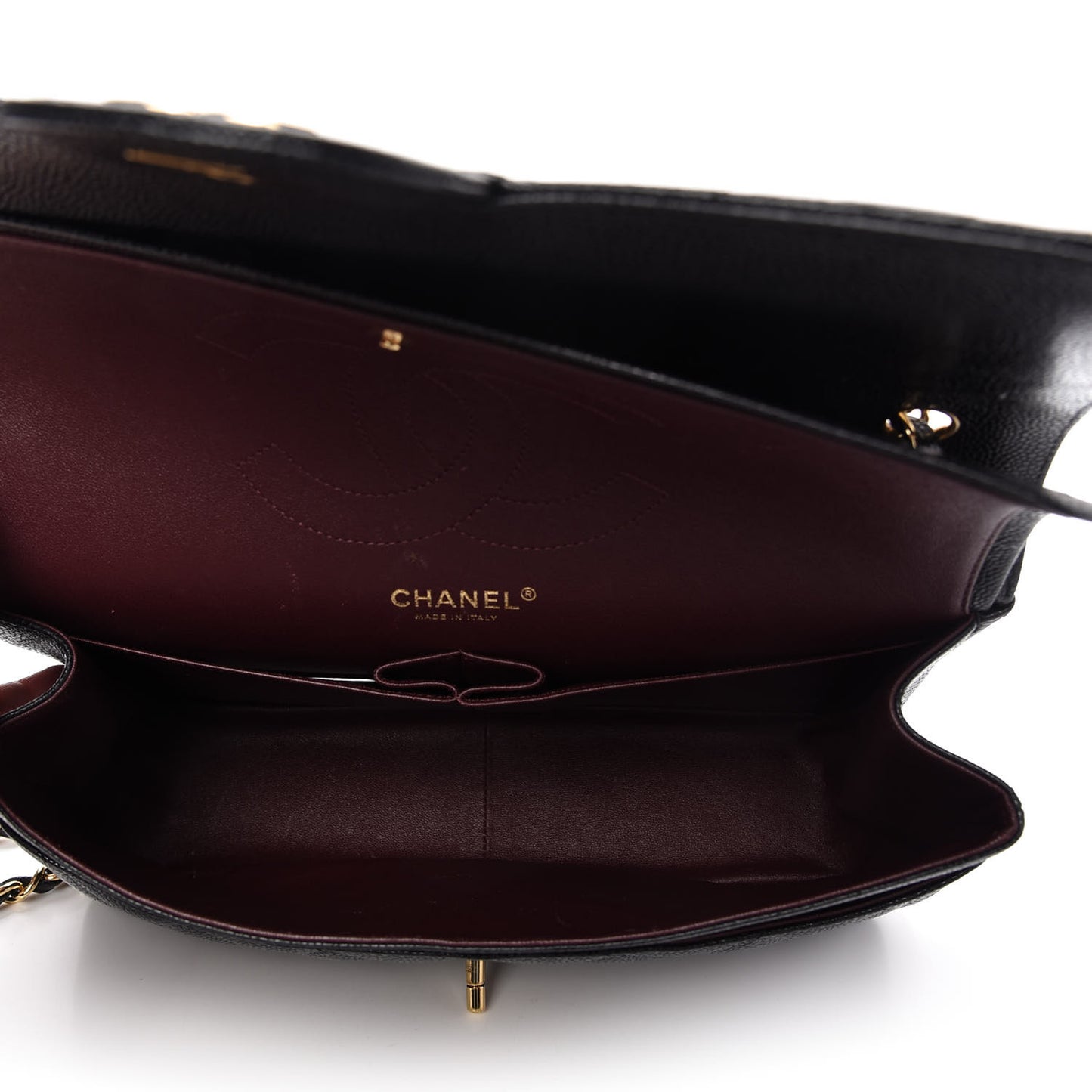 Caviar Quilted Jumbo Double Flap Black