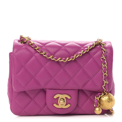 Chanel Lambskin Quilted Mini Pearl Crush Flap Purple 1 of 10