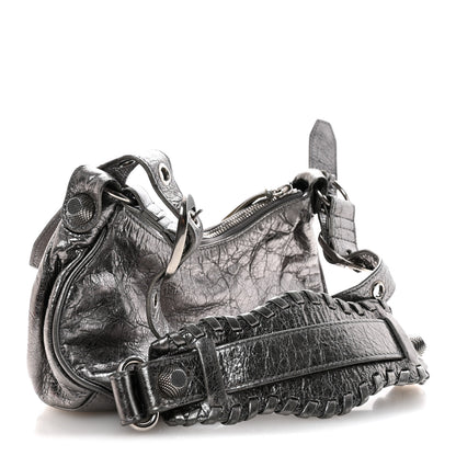 Balenciaga Metallic Agneau Arena Le Cagole Shoulder Bag XS Silver 4 of 16